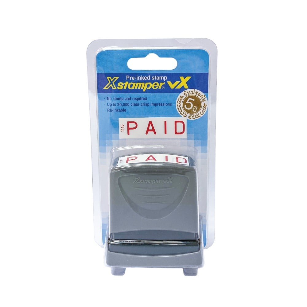 ตรายางหมึกในตัว XSTAMPER ES-BV 1115 PAID หมึกสีแดง_0